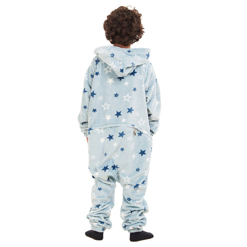 Snuggs Kids Blanket Onesie Pastel Blue Stars